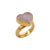 Charles Albert Alchemia Rose Quartz Heart Petite Adjustable Ring-shopbody.com