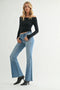 Just Black Denim Mid Rise Straight Bootcut-shopbody.com