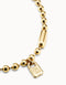 UNOde50 18K Gold-Plated Necklace with Large Spherical Beads and Snap Lock Clasp-shopbody.com