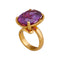 Charles Albert Alchemia - Amethyst Oval Prong Set Adjustable Ring-shopbody.com