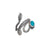 Charles Albert Silver - Turquoise Snake Ring-shopbody.com