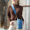 WanderFull Denim HydroBag® (New!) with Antique Brass and Denim overlaid Vegan Leather Strap