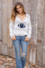 Wooden Ships Football Striped V-neck Cotton Sweater-shopbody.com