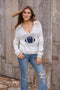 Wooden Ships Football Striped V-neck Cotton Sweater-shopbody.com