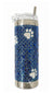 Jacqueline Kent Diamond In The Ruff Tumbler - Blue w/Silver Paw-shopbody.com