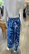 La Mer Luxe Knit Wrap Pant - Cobalt Jungle-shopbody.com