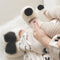 Stephan Baby Plush Slippers - Ivory/Black-shopbody.com