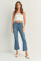 Just Black Denim Crop Flare - Distressed Hem - shopbody.com