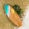 Lynn & Liana  Resin-Accented Surfboard Shaped Charcuterie Boards-shopbody.com