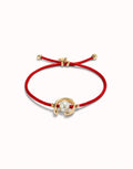 UNOde50 18K Gold Plated Red Thread Bracelet with Pearl-shopbody.com