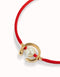 UNOde50 18K Gold Plated Red Thread Bracelet with Pearl-shopbody.com