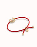 UNOde50 18K Gold Plated Red Thread Bracelet with Pearl-shopbody.com