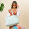 the darling effect Aqua Palm Terry Tote-shopbody.com