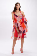Frank Lyman Abstract Print Chiffon Dress-shopbody.com