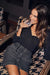 Bella Dahl Houndstooth Tie Front Blouse-black-shopbody.com