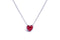 Stia Girl - Bezel Heart Birthstone Necklace-July/Ruby-Shopbody.com