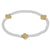 Enewton Signature Cross Sterling Mixed Metal Pattern 3mm Bead Bracelet- Gold-shopbody.com