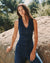Bella Dahl Seamed Zip Vest - Midnight Arctic Wash-shopbody.com