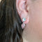 Charles Albert Silver - Clear Quartz & Lab Pink Gemstone Post Earrings-shopbody.com