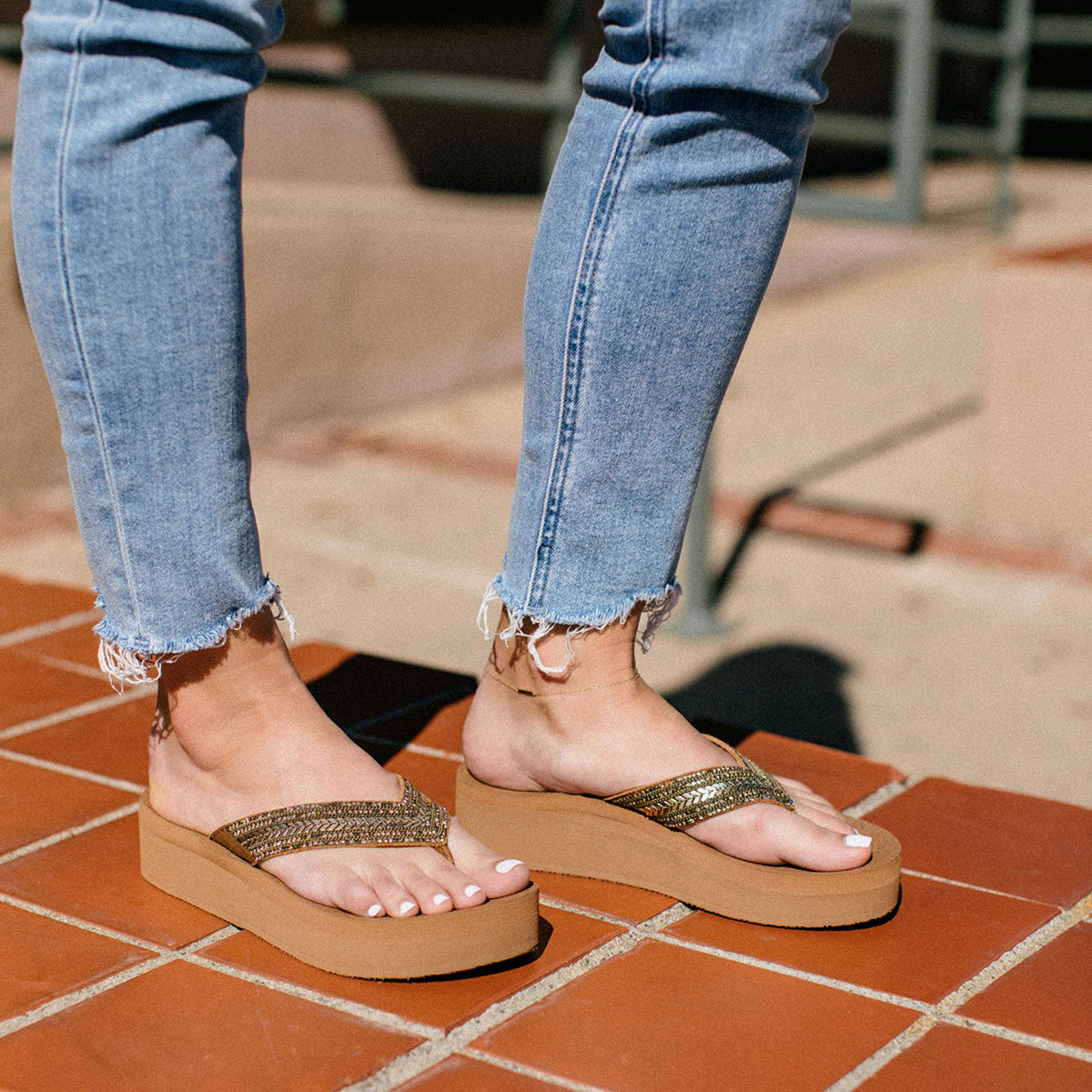 Yellow box mellow sales mat flip flops