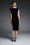 Joseph Ribkoff Rhinestone Ruffle Dress-shopbody.com