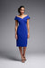 Joseph Ribkoff Off-The-Shoulder Scuba Crepe Sheath Dress - Royal Sapphire-shopbody.com