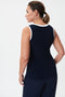 Joseph Ribkoff Contrast Trim Sleeveless Top - Midnight Blue/Vanilla-shopbody.com