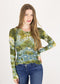 AMB Women's Hidden Marble Raw Edge Top in Olive - Body & Soul Boutique