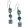 Charles Albert Silver - Blue Topaz Created Gemstone Earrings  - Body & Soul Boutique