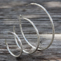 Charles Albert Silver - Silver Medium Hoop Earrings Hammered