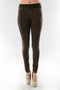 T-Party Mineral Wash Foldover Legging in Brown - Body & Soul Boutique