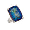 Charles Albert Silver Mystic Quartz Prong Set Adjustable Ring-shopbody.com