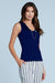 JudyP V-Neck Sleeveless Top Navy-shopbody.com