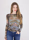AMB Women's Hidden Marble Raw Edge Top in Chocolate - Body & Soul Boutique
