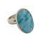 Charles Albert Silver - Larimar Oval Ring - Body & Soul Boutique