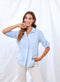 Bella Dahl Newport Split Back Top - Blue Oasis-shopbody.com