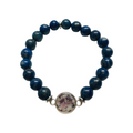 Dune Jewelry Round Lapis Beaded Bracelet w/Wampum Shell - Body & Soul Boutique