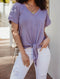 Veronica M. Tie Front Tee in Purple - Body & Soul Boutique