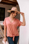 Veronica M. Tie Front Tee in Coral - Body & Soul Boutique