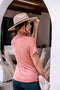 Veronica M. Tie Front Tee in Coral - Body & Soul Boutique