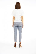 Veronica M. Tie Front Tee in White - Body & Soul Boutique