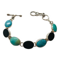 Charles Albert Silver - Turquoise & Onyx Bracelet - Body & Soul Boutique