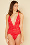 Cosabella Never Say Never Tie Me Up Deep V Bodysuit-shopbody.com