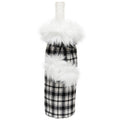 Meravic Plaid Coat Bottle Bags-Black & White-shopbody.com