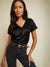 Nation June V-Neck Tee Black-shopbody.com