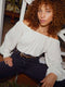Nation Sloane Elastic Neck Tee Off White - shopbody.com