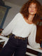 Nation Sloane Elastic Neck Tee Off White - shopbody.com