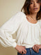 Nation Sloane Elastic Neck Tee Off White - shopbody.com