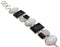Charles Albert Silver - Mother of Pearl, Onyx and White Druzy Bracelet-shopbody.com
