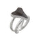 Charles Albert Silver - Shark Tooth Double Band Cuff Ring-shopbody.com